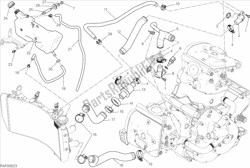 Toutes les pièces pour le Système De Refroidissement du Ducati Monster 1200 R 2016